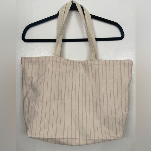 Sézane California Mon Amour Striped Canvas Tote Bag - Picture 4 of 4